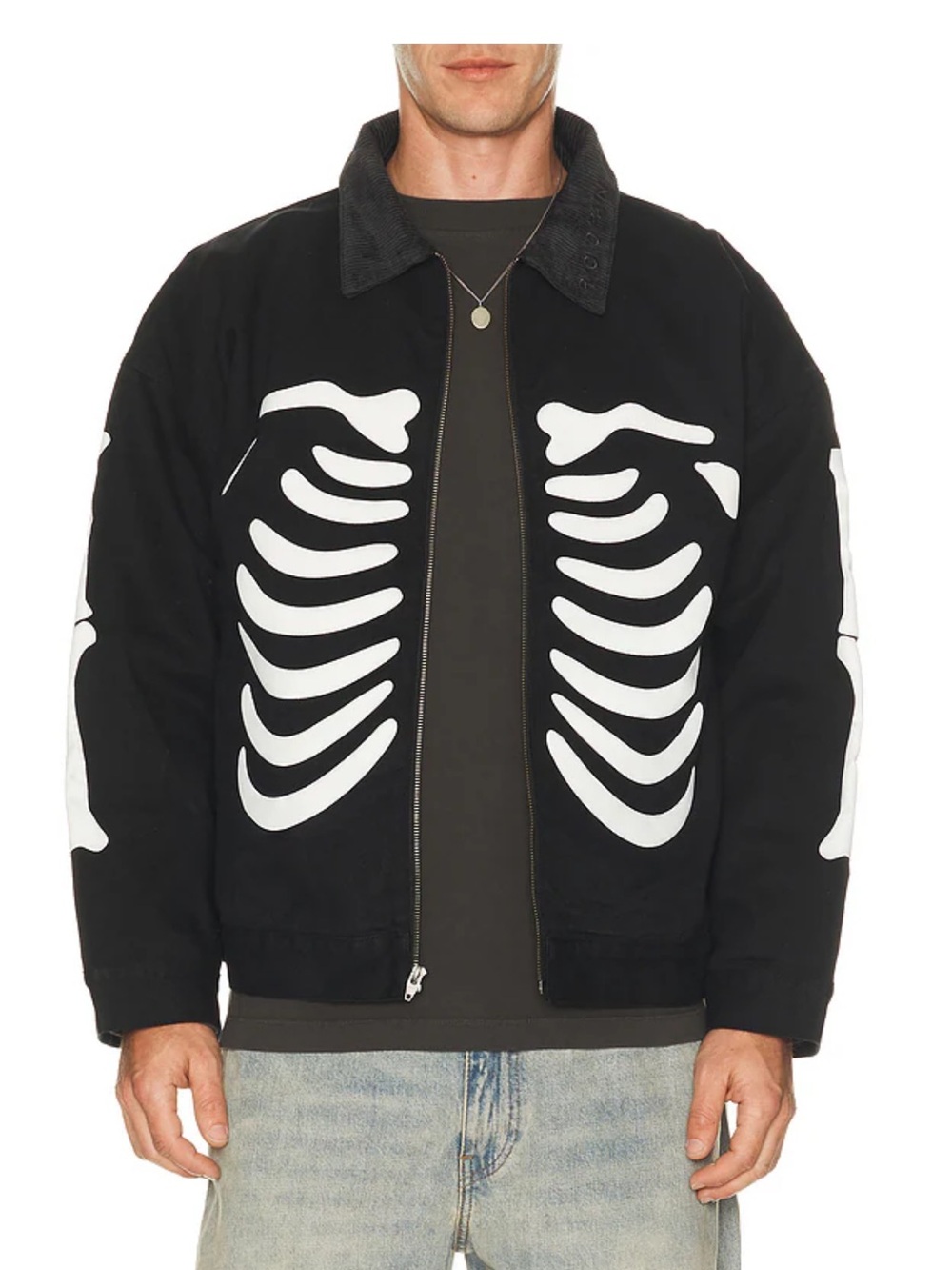 Rioko Rain Bones Work Jacket in Black Mens Sz small